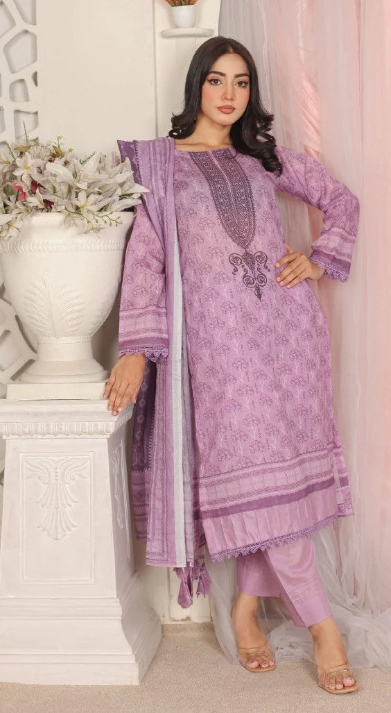 Ayra Chamki Printed Lawn 3PC Careys Pink | Premium Unstitched Suit