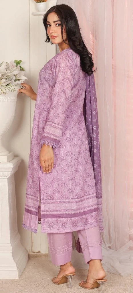 Ayra Chamki Printed Lawn 3PC Careys Pink | Premium Unstitched Suit