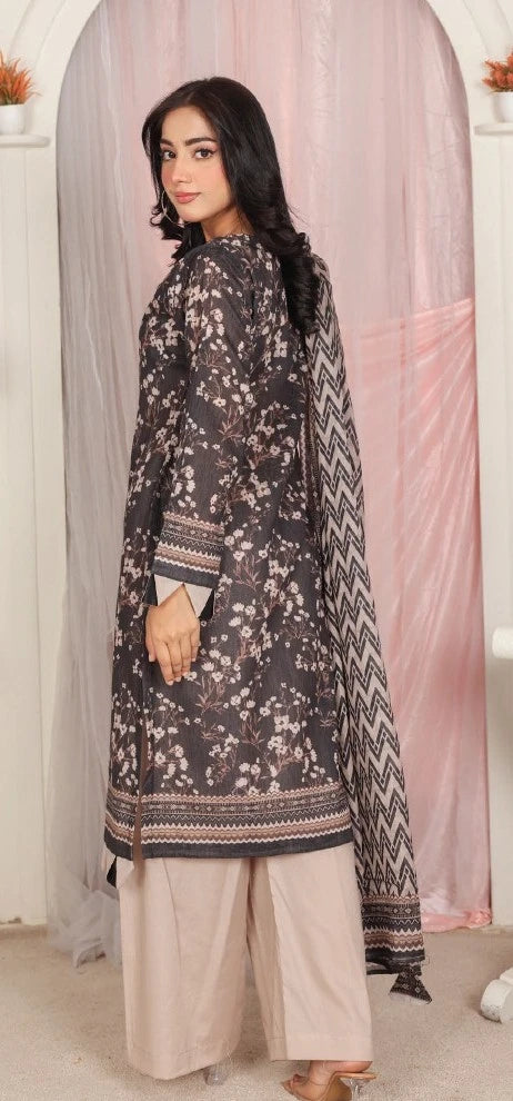 Ayra Chamki Printed Lawn 3PC Deep Taupe | Premium Unstitched Suit