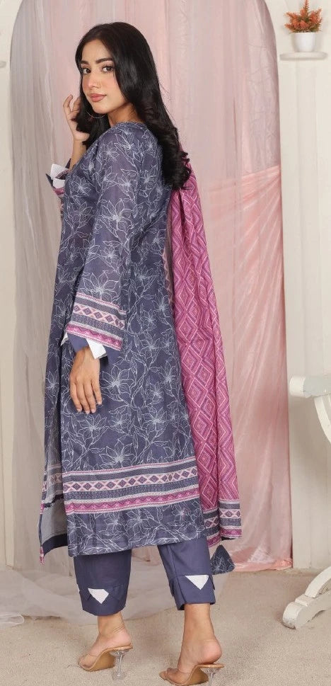 Ayra Chamki Printed Lawn 3PC Fade Purple | Premium Unstitched Suit