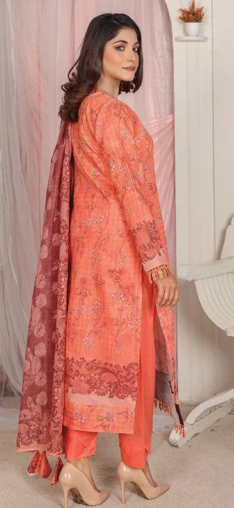 Ayra Chamki Printed Lawn 3PC Pink Floral | Premium Unstitched Suit