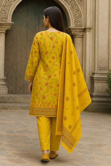 Ayra Chamki Printed Luxury Lawn 3PC Vol 03 Amber | The Ayra Store