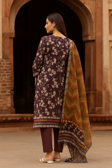 Ayra Chamki Printed Luxury Lawn 3PC Vol 03 Ayra Chamki Printed Luxury Lawn 3PC Vol 03 Chocolate | The Ayra Store | The Ayra Store